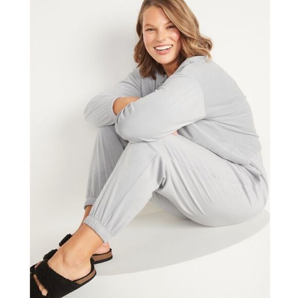 Old Navy High Waisted Luxe Velvet Jogger Sweatpants Size L - Picture 3 of 7